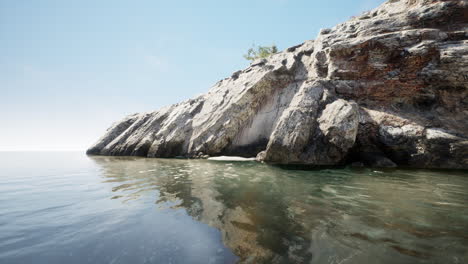 panoramic view of nice colorful huge cliff and sea