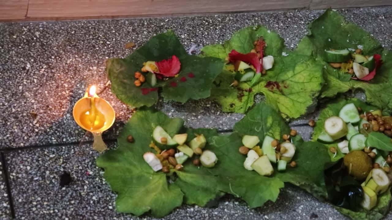 holy offerings on traditional rituals at home for children's wellbeing from different angle on the occasion of jitiya vrat or nirjala vrat in india