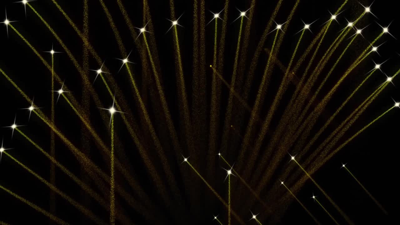 검은 바탕에 불꽃놀이의 애니메이션