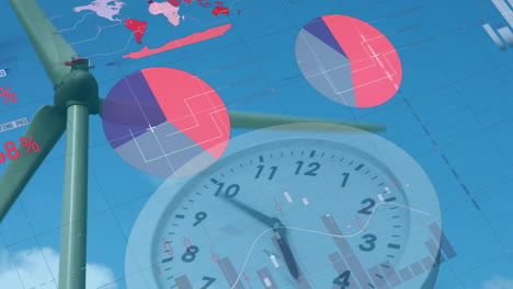 Animation-Von-Statistikdiagrammen-über-Windkraftanlagen-Im-Feld