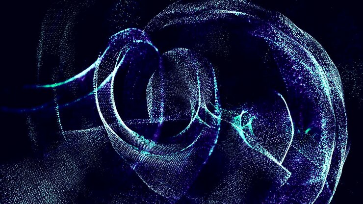 Hi-Tech digital particles wave flow and dots for motion abstract background