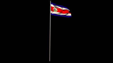 costa rica national flag waving on flagpole