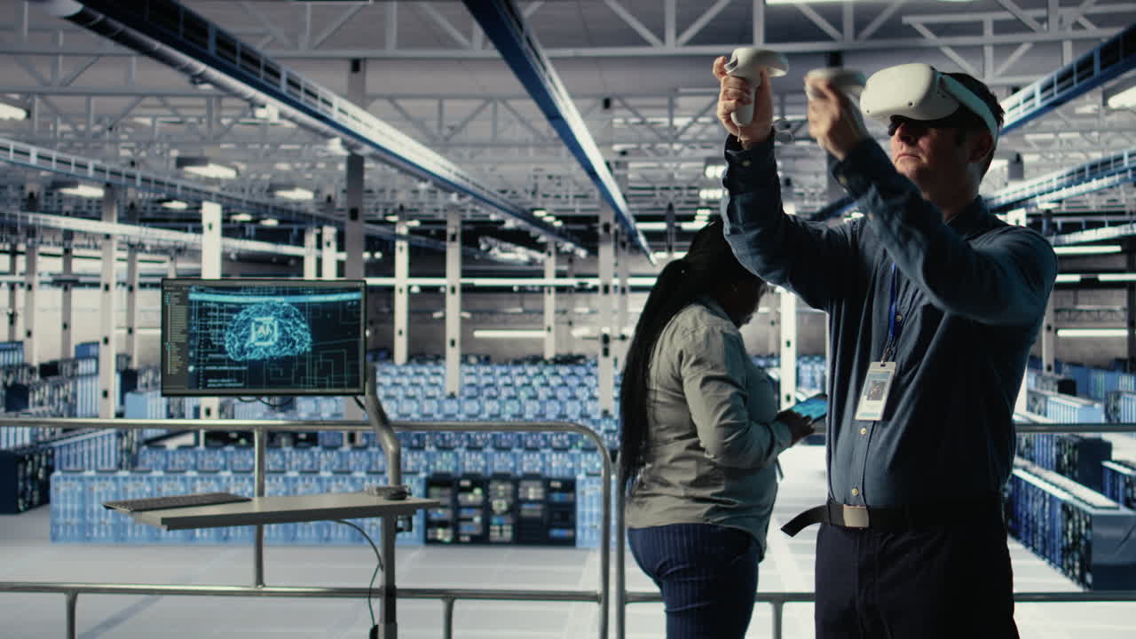 Data Center System Administrator Using Virtual Reality Tech, Improving Ai Rigs