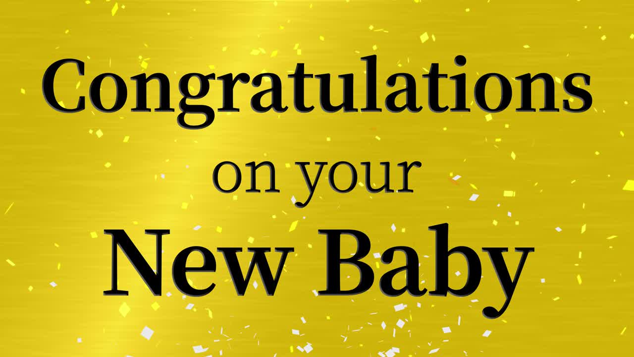 새로운 아기에게 축하합니다 문자 메시지 애니메이션 모션 그래픽