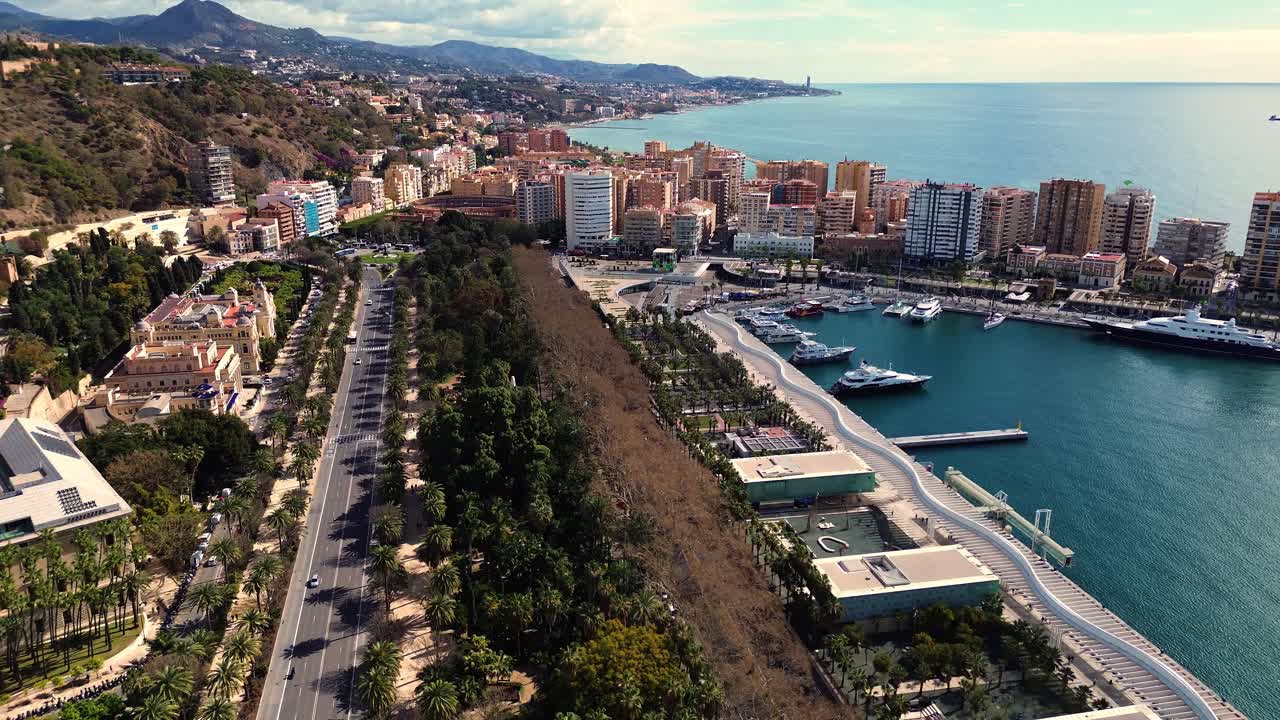 Malaga, Spagna, città costiera spagnola, porto turistico del Mar Mediterraneo, Costa del Sol
