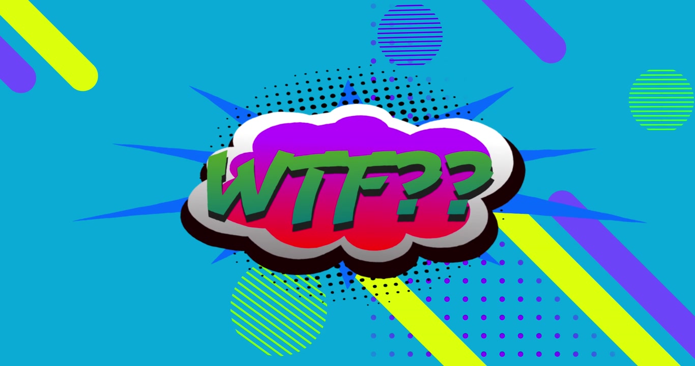 Animated Comic Style Speech Bubble With WTF Text