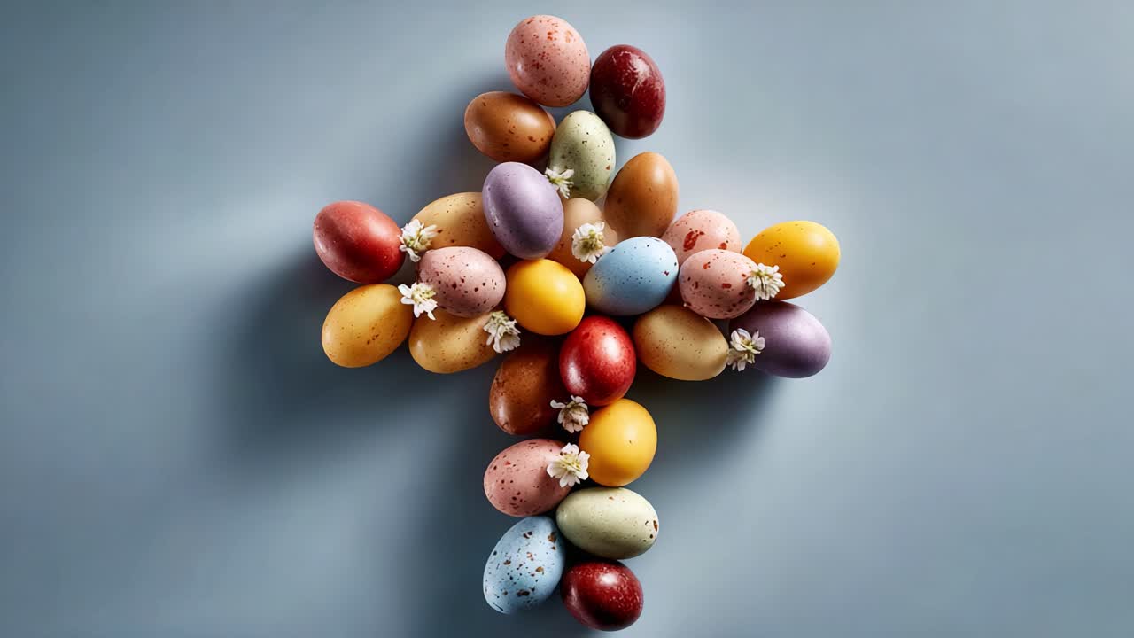 Uova di Pasqua disposte a forma di croce