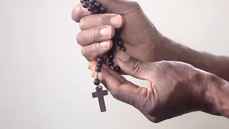 praying to god with cross in hands together with cross stock footage