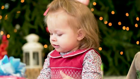 baby girl at christmas