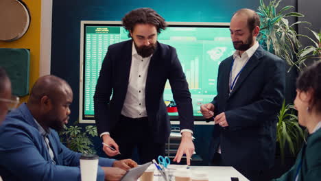 entrepreneurs signing a new partnership contract between their firms