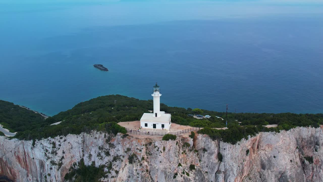 Aerial View Of Douk&aacute;to Lighthouse On Lefkada