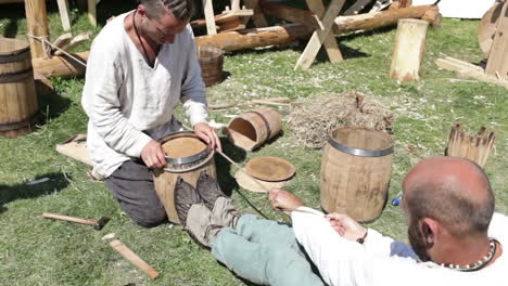 man making barrell