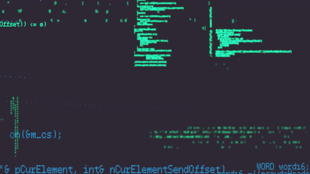 Animation of green and blue data processing
