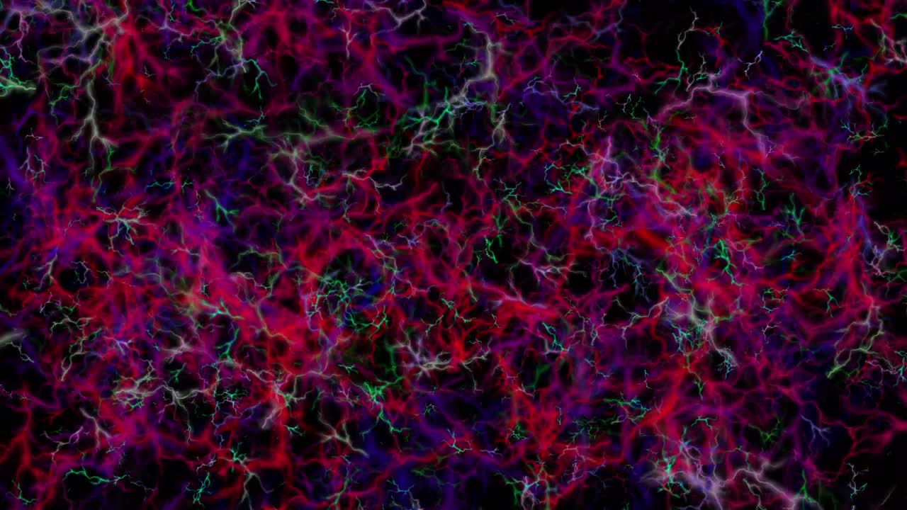 coloridas chispas de energía gráficos de movimiento con fondo nocturno
