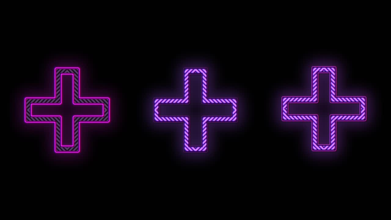 보라색 네온 불빛과 교차 패턴