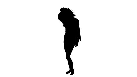 pretty woman moving and turning silhouette