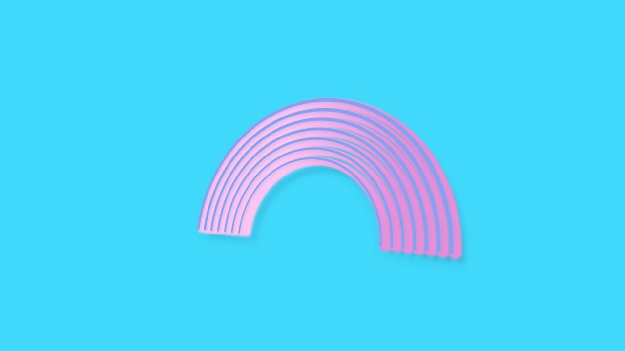Animation of the appearance of rainbow from the balls. Rainbow for hope and wish generate the mood of optimism. Everything will be fine. Summer symbol. Template for design or background for children
