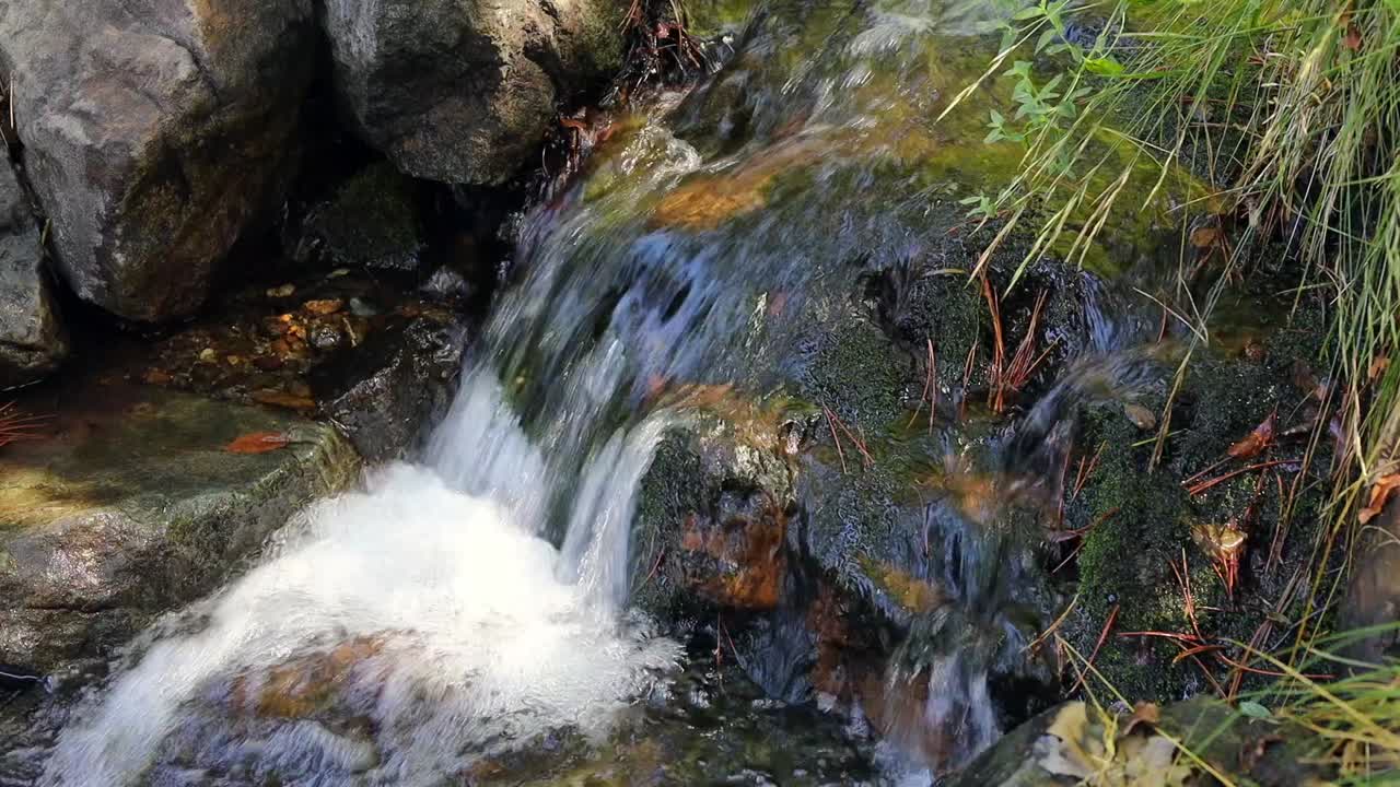 Static Close-up Of A Small Clear Stream Running Down The Troodos Mountains In Cyprus