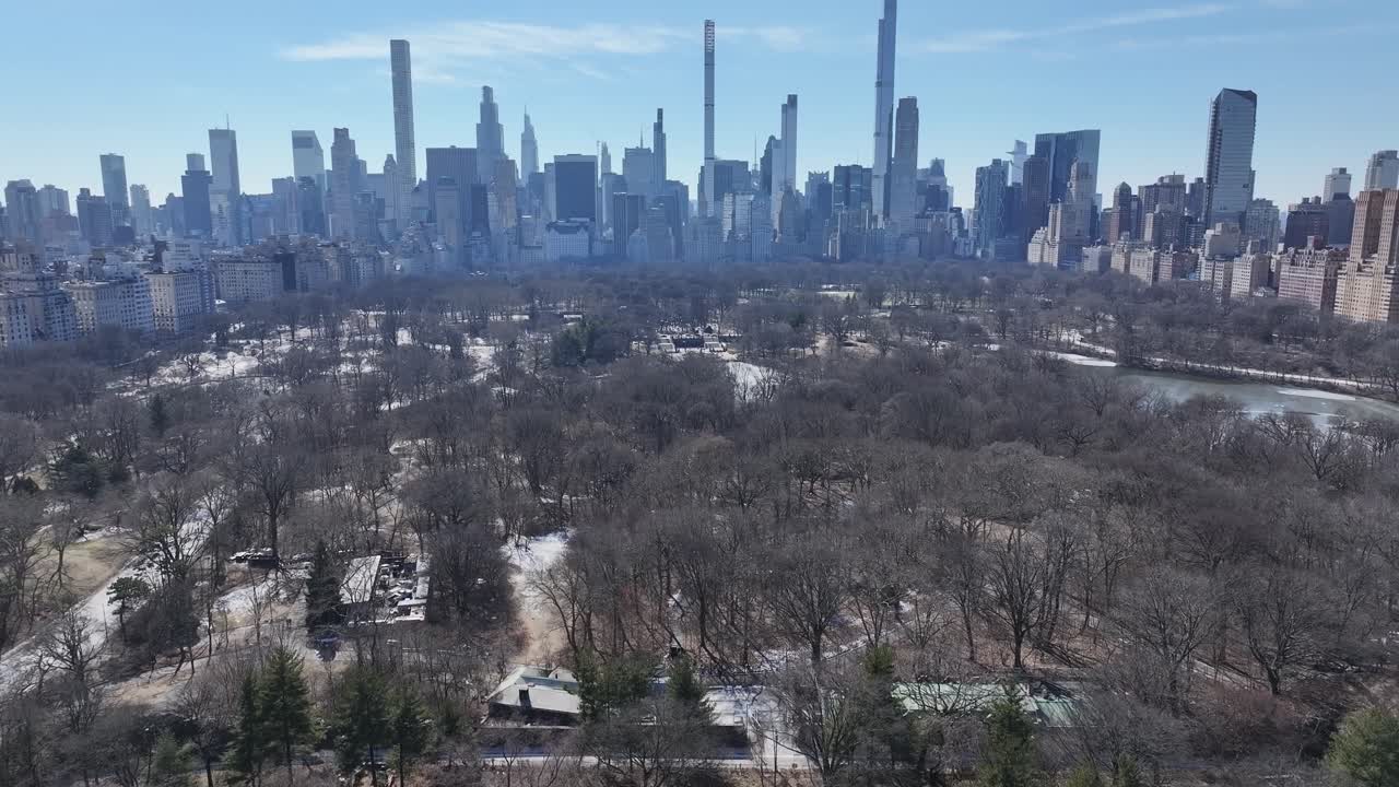 Central Park At Manhattan In New York United States. Downtown City. Leisure Park Landscape. Central Park At New York United States. Metropolitan District. Winter Scenery