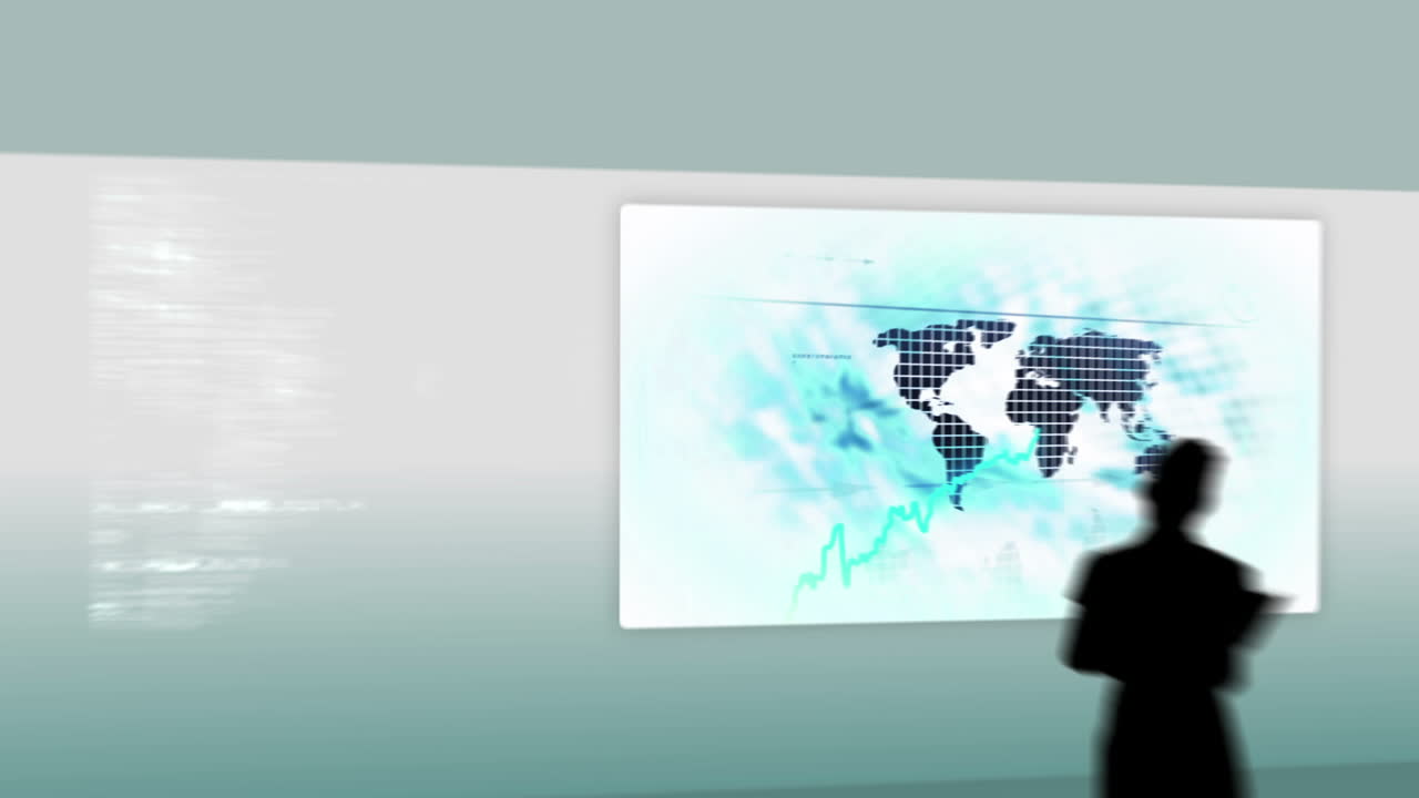 Silhouettes watching business clips