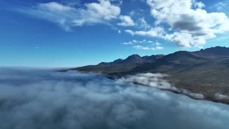 sandfell mountain in faskrudsfjordur, east iceland - aerial drone shot