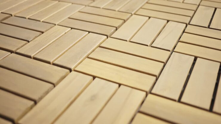Beautiful light brown wooden flooring - Close up