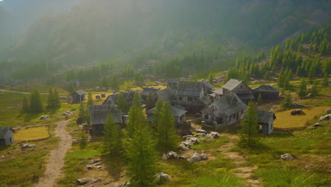 old houses high in the mountains