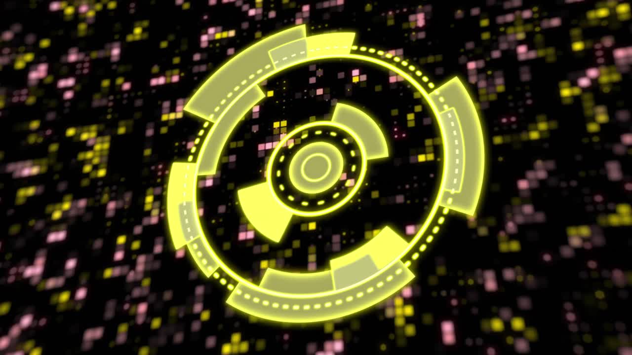 Animation of scope scanning over moving columns on black background