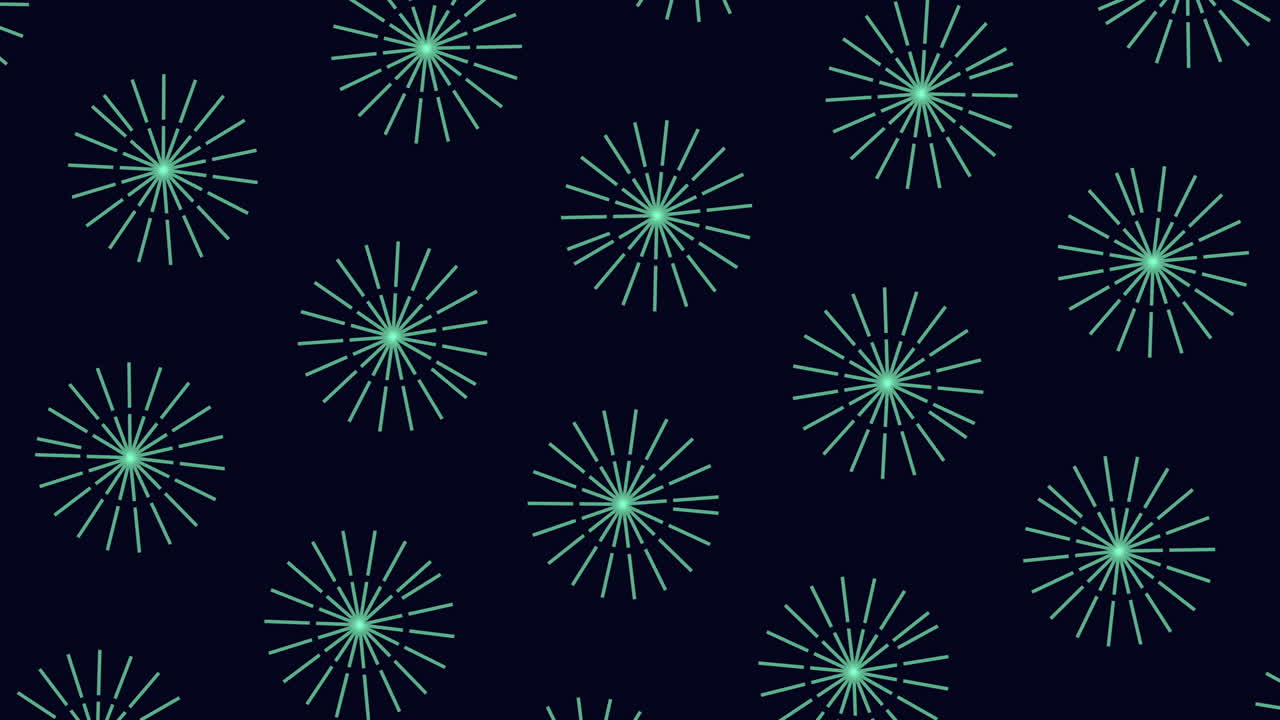 una matriz simétrica de estrellas púrpuras superpuestas en un fondo oscuro