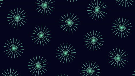 Symmetrical array of overlapping purple stars on a dark backdrop