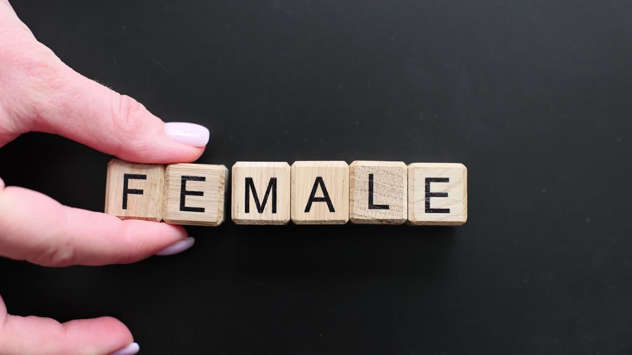 The word female spelled out