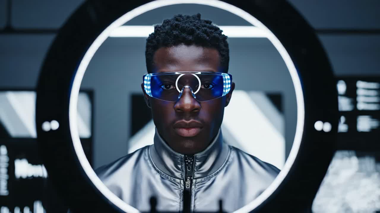 Futuristic Man with Wearable Tech