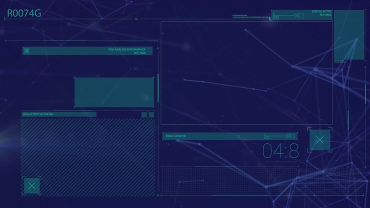 Animation of data processing over network of connections on black background