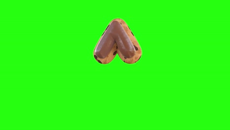 3d animation of the ^ sign recreating a cookie with chocolate on top