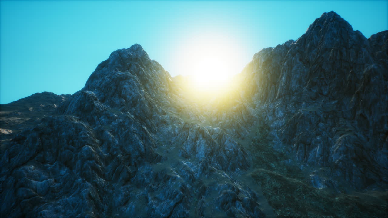 puesta de sol en el valle rocoso