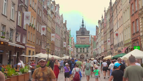 crowded street in gdansk's old town