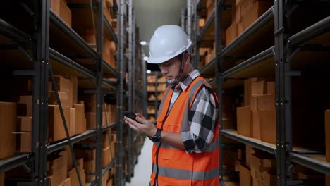 warehouse worker checking inventory