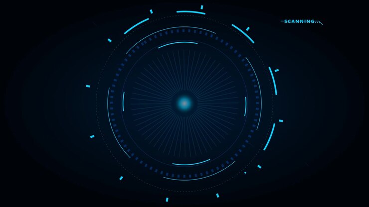 Digital HUD Scanning Interface with Rotating Circular Elements