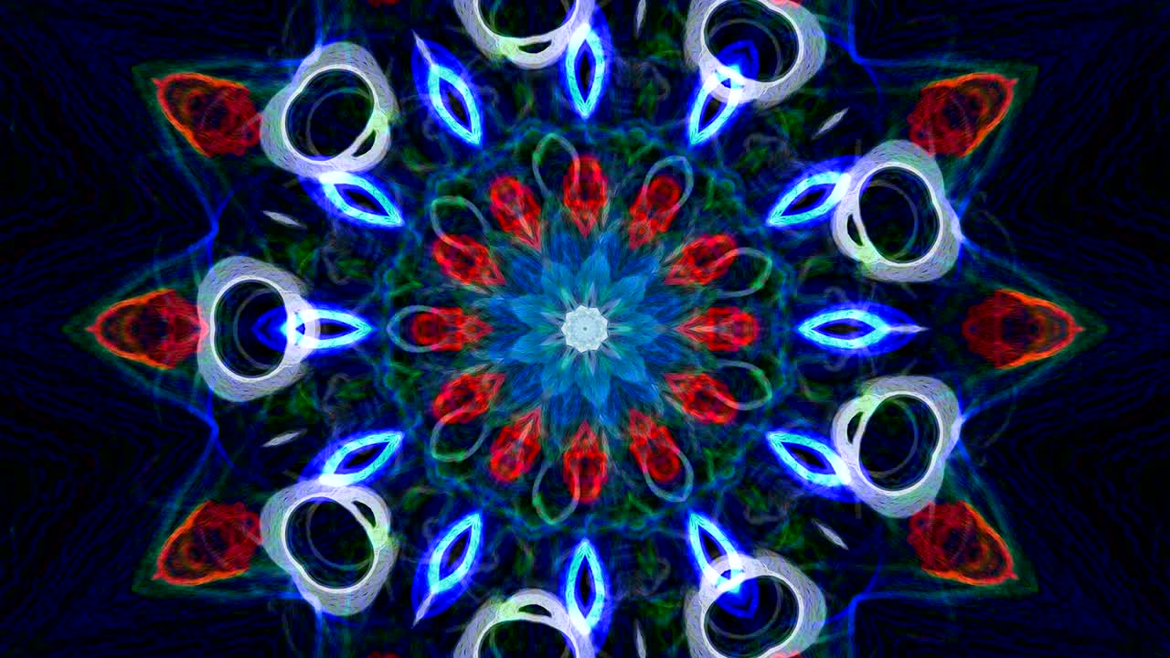 patrones de secuencia de caleidoscopio virtual, ciclo infinito o sin costuras.