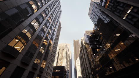 Below-view-on-the-skyscrappers-in-Chicago