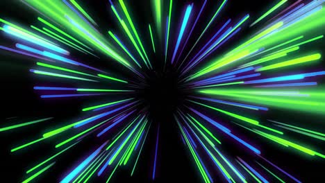 animation of tunnel of glowing light trails of data transfer