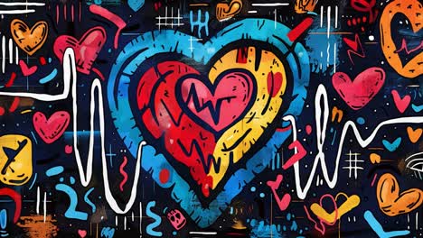 colorful abstract heart art