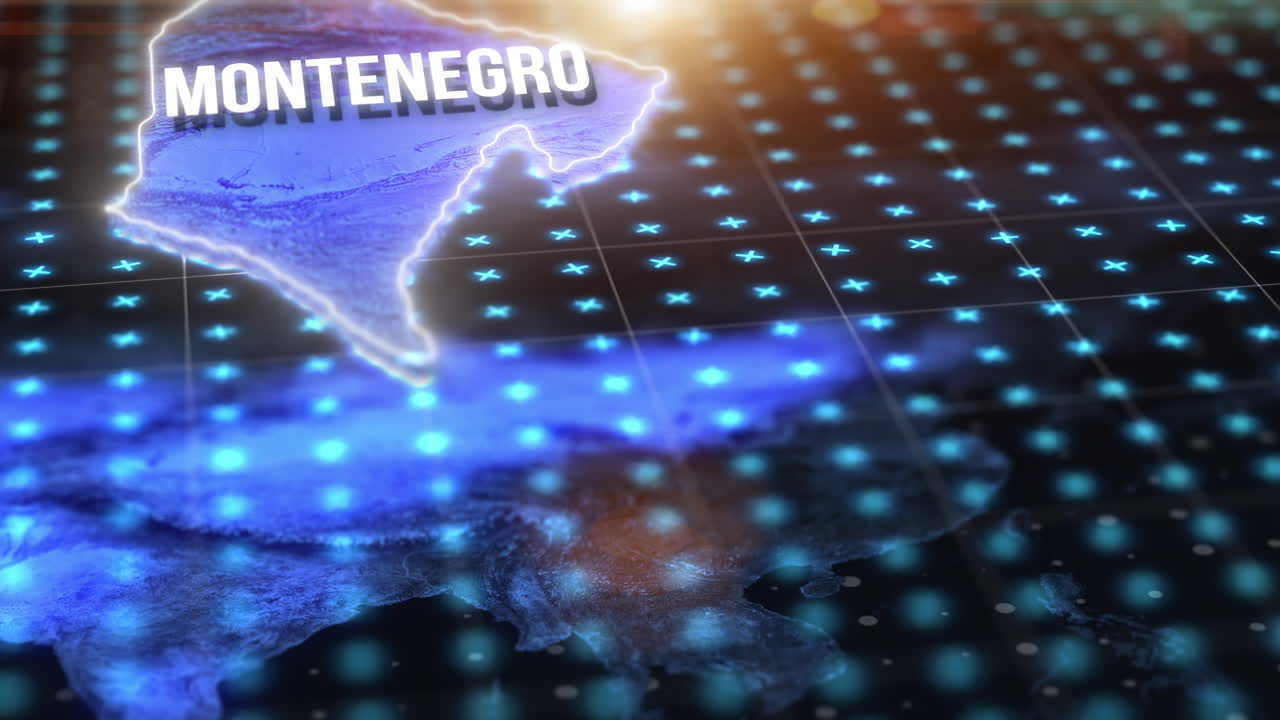 mapa digital oscuro, ubicación de montenegro