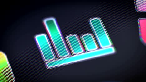 Equalizer icon on the screen. Looping.