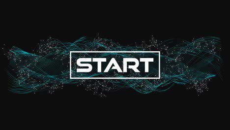 animation of the word start written in flickering white letters