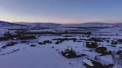 charming town nestled in snow near the rocky mountains in granby, colorado