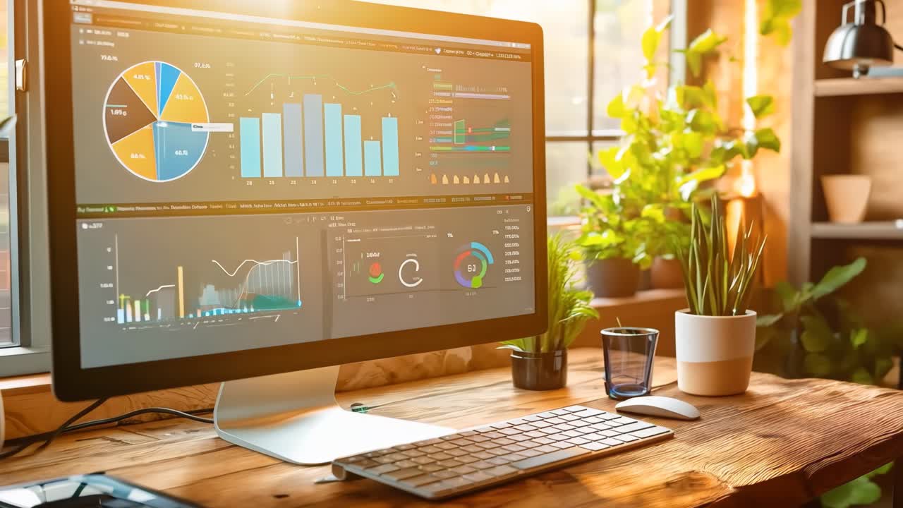 una computadora de escritorio sentada en la parte superior de un escritorio de madera