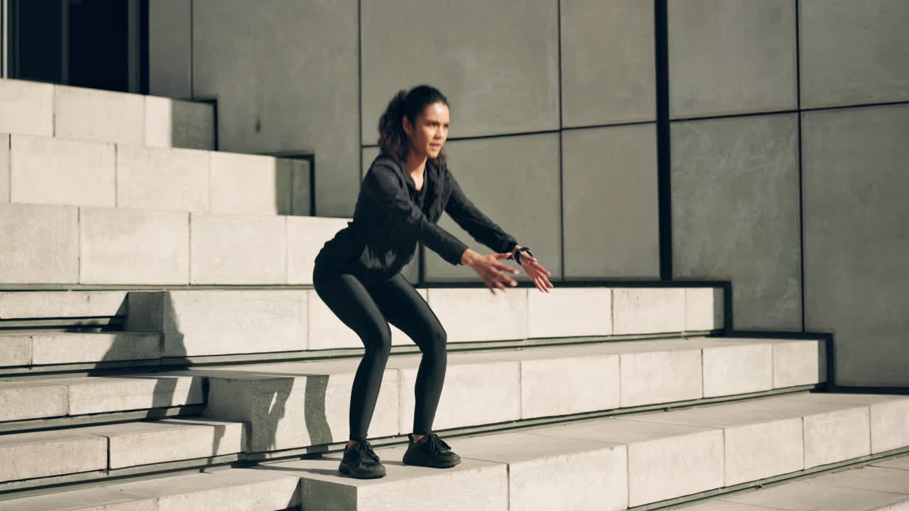 Donna sulle scale per il fitness