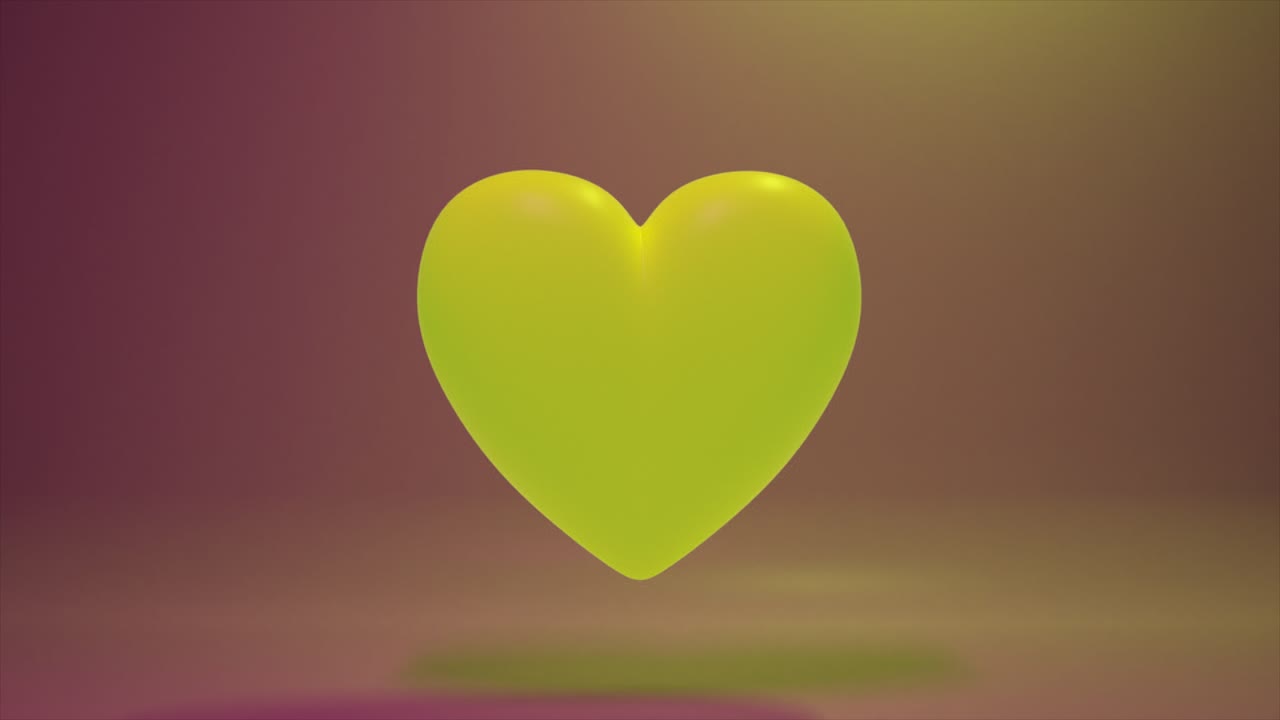 желтое сердце 3d