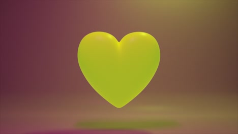 yellow heart 3d render